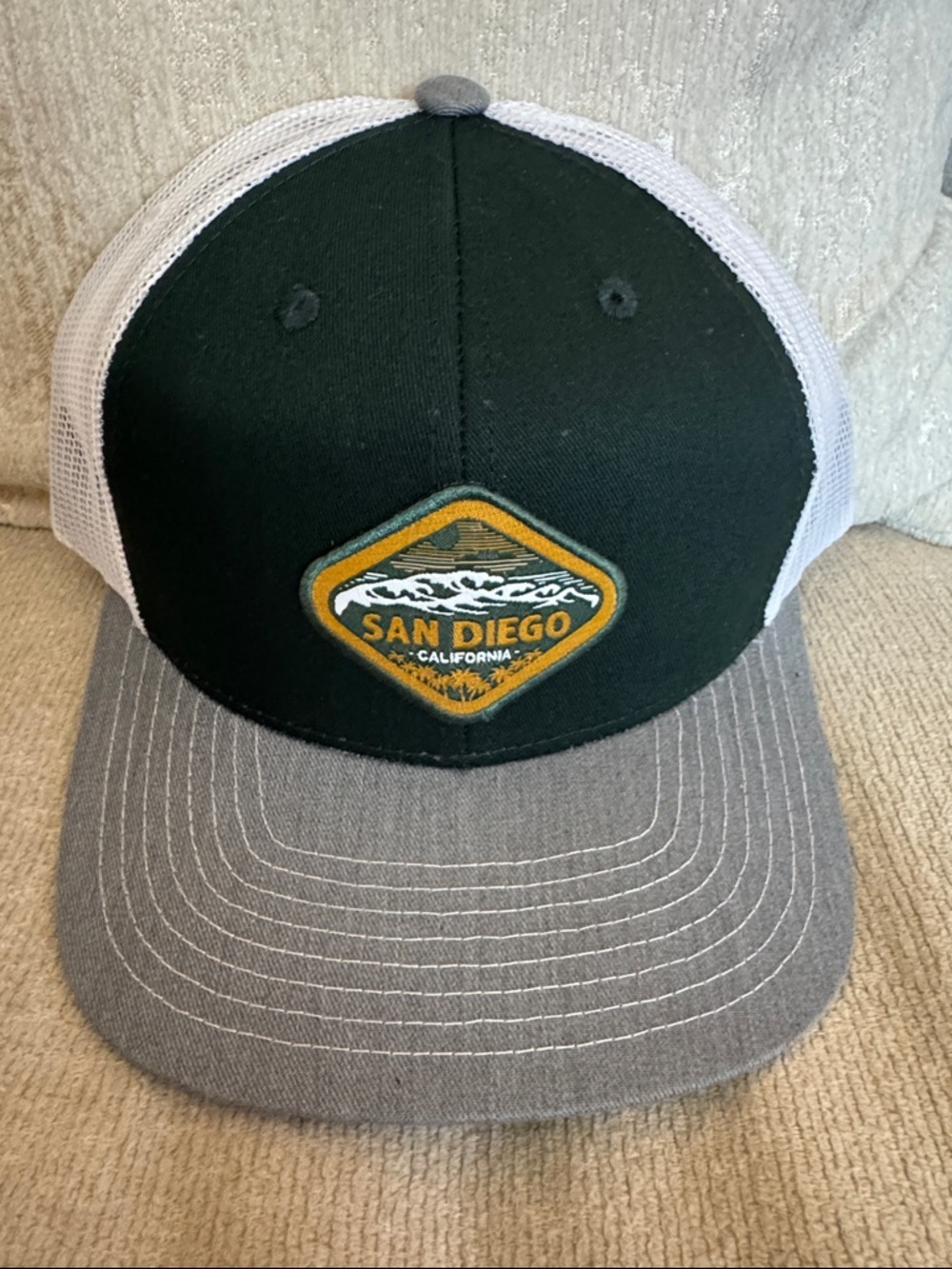 San Diego Patch Trucker Hat - Forest Green & Gray